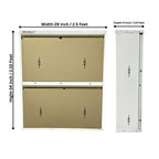 Double Decker Metal Shoe Rack for Home | Capacity-12 Pairs, 2 Door 4 Shelf | H-34, W-29, D-9" (inches)| Shoe Cabinet for Home with Lock | Wall Mount - DIY | 100% Powder Coated | White & Biscuits