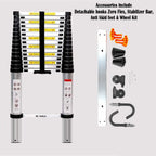 Aluminium Telescopic Ladder | En131 Certified Foldable Multipurpose Step Ladder for Home & Outdoor Use (20.5 Feet)-Ladders-Welbuilt Products-Aman Overseas