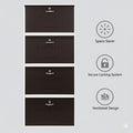 Double decker Metal Shoe Rack for Home | Capacity-24 pairs , 4 door 8 shelf | H-69", W-26", D-9.5" (inches)| Shoe Cabinet for Home with Lock | Wall Mount - DIY | 100% Powder Coated | White and Brown