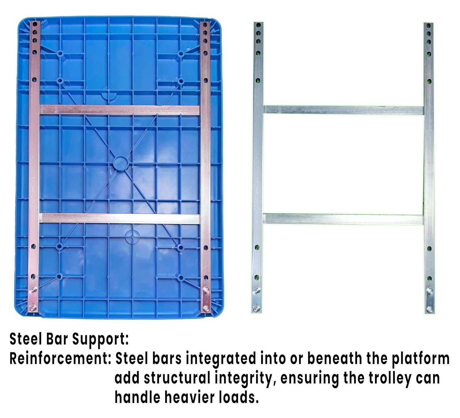 Welbuilt 300kg Capacity Plastic Foldable Platform Trolley for Heavy Weight/Material Handling Goods Trolley for Home, Office, Warehouse & Industries