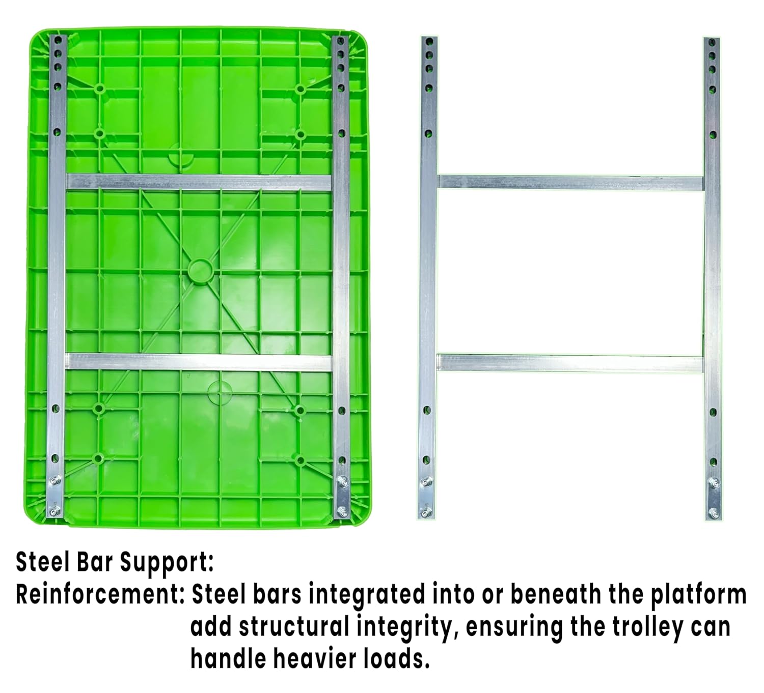 Welbuilt 300kg Capacity Plastic Foldable Platform Trolley for Heavy Weight/Material Handling Goods Trolley for Home, Office, Warehouse & Industries