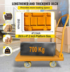 Welbuilt 700 kg Capacity Heavy Duty Iron Platform Trolley with 360° Degree Swivel Wheels - Yellow-Trollays-Welbuilt Products-Aman Overseas
