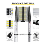 Aluminium Telescopic Ladder | En131 Certified Foldable Multipurpose Step Ladder for Home & Outdoor Use (20.5 Feet)-Ladders-Welbuilt Products-Aman Overseas