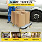 Welbuilt 1000 Kg Capacity SS304 Stainless Steel Foldable Platform Trolley for Lifting Heavy Weight with 360° Degree Swivel Wheels