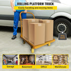 Welbuilt 700 kg Capacity Heavy Duty Iron Platform Trolley with 360° Degree Swivel Wheels - Yellow-Trollays-Welbuilt Products-Aman Overseas