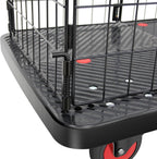 Welbuilt 300 kg Capacity Cage Platform Trolley for Heavy Weight/Material Handling Goods Trolley for Home, Office, Warehouse & Industries - 60cm x 90cm (5" Wheel/Black)