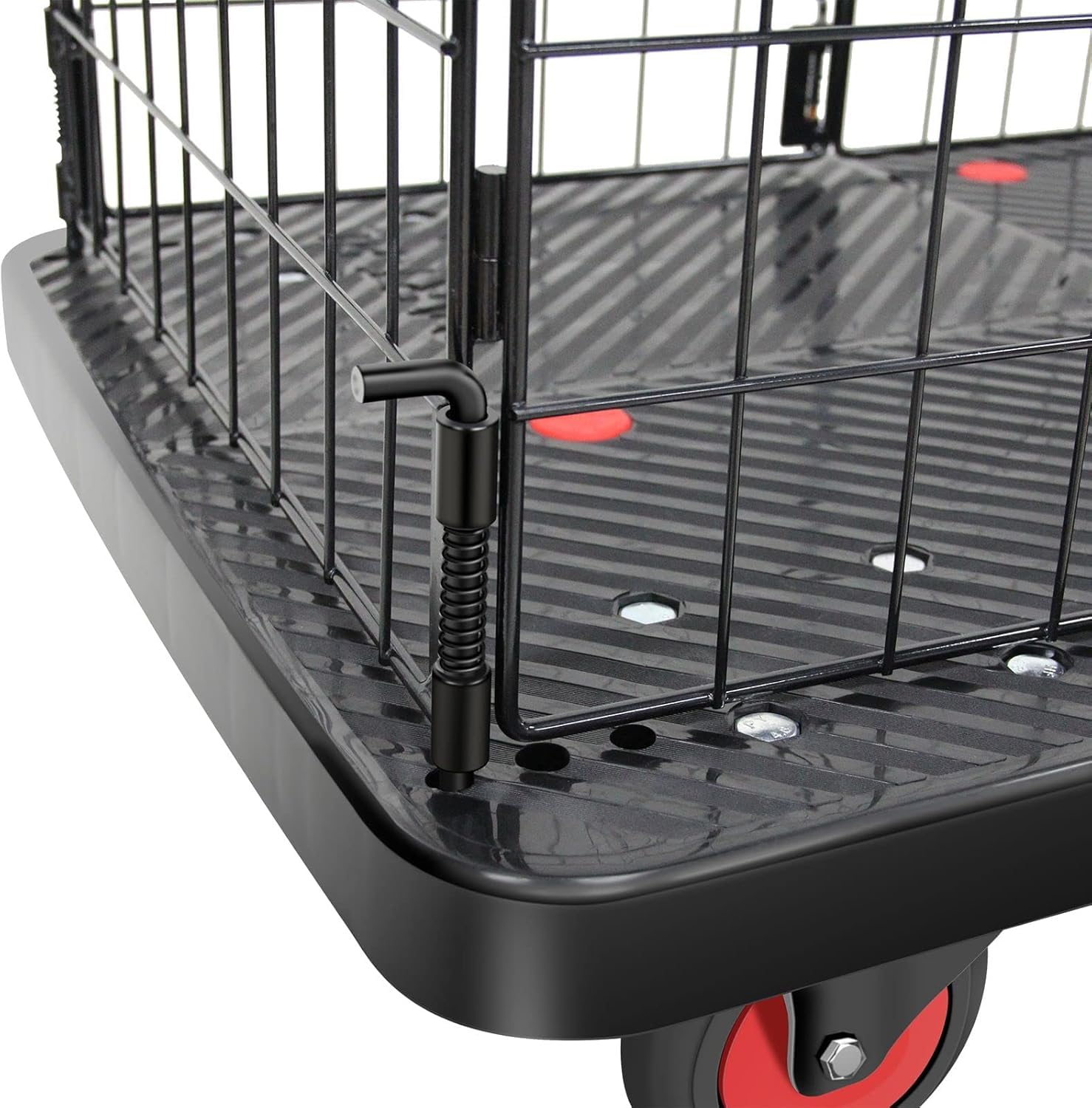 Welbuilt 300 kg Capacity Cage Platform Trolley for Heavy Weight/Material Handling Goods Trolley for Home, Office, Warehouse & Industries - 60cm x 90cm (5" Wheel/Black)