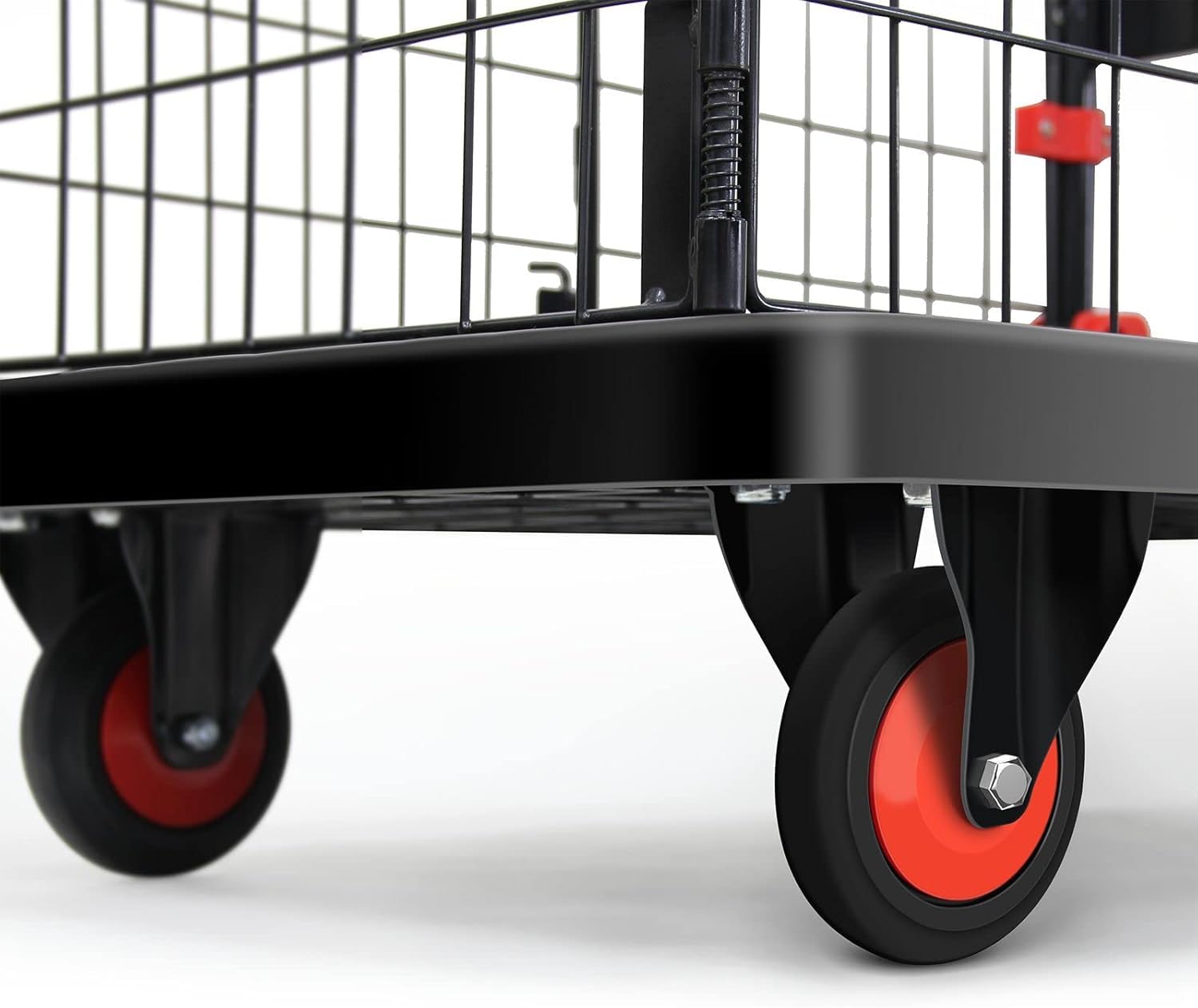 Welbuilt 300 kg Capacity Cage Platform Trolley for Heavy Weight/Material Handling Goods Trolley for Home, Office, Warehouse & Industries - 60cm x 90cm (5" Wheel/Black)