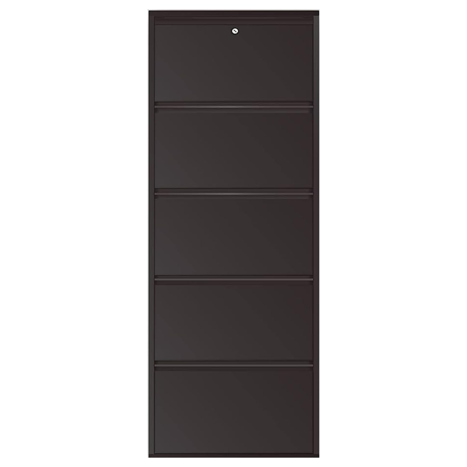 21" Wall Mounted Metal Shoe Rack 5 Door | 10-12 Pairs Footwear | Shoe Chappal Stand Organizer with Lock